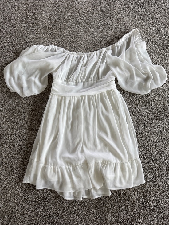 Amazon Dresses & Skirts - White Off-Shoulder Dress with Puff Sleeves